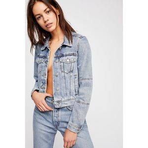 Free People Rumors Denim Jacket - Light Indigo